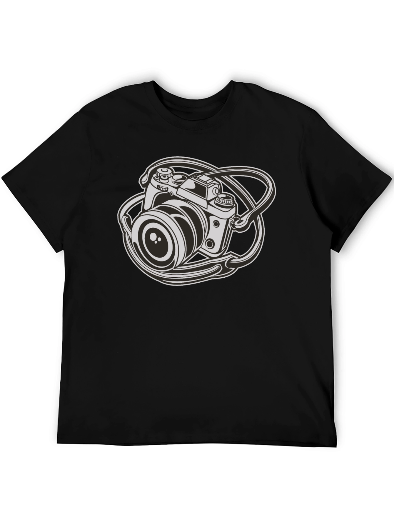 Vintage Camera Graphic T-Shirt - Black