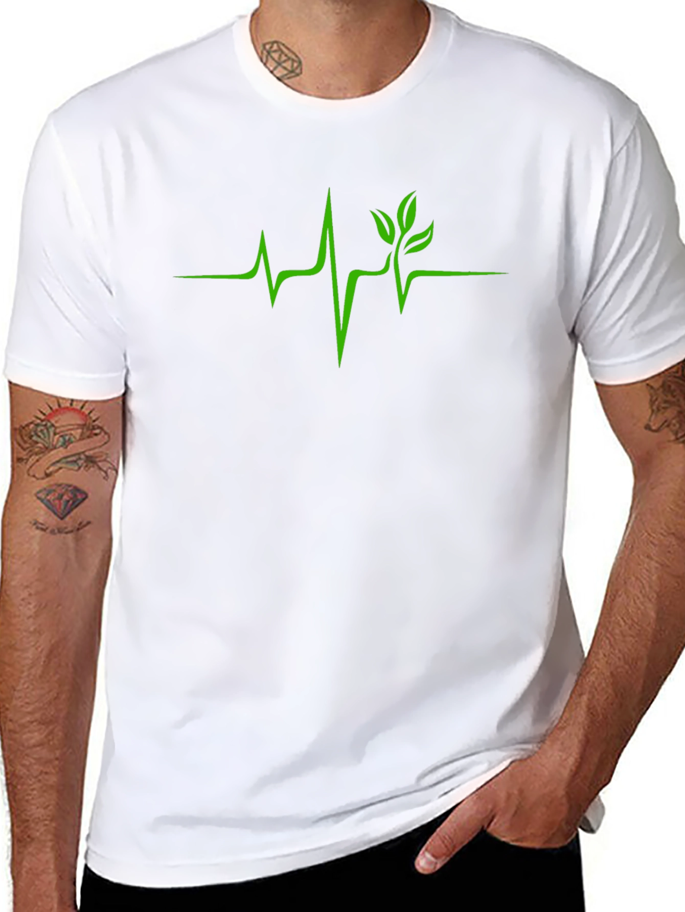 Nature Heartbeat T-Shirt - Green Life Line Tee