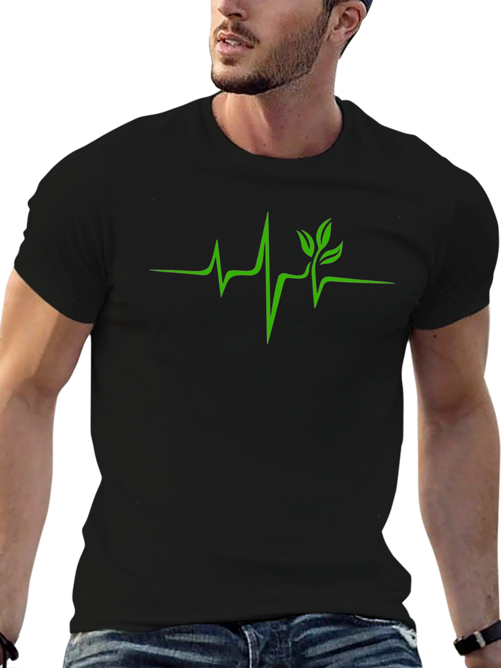 Nature Heartbeat T-Shirt - Green Life Line Tee