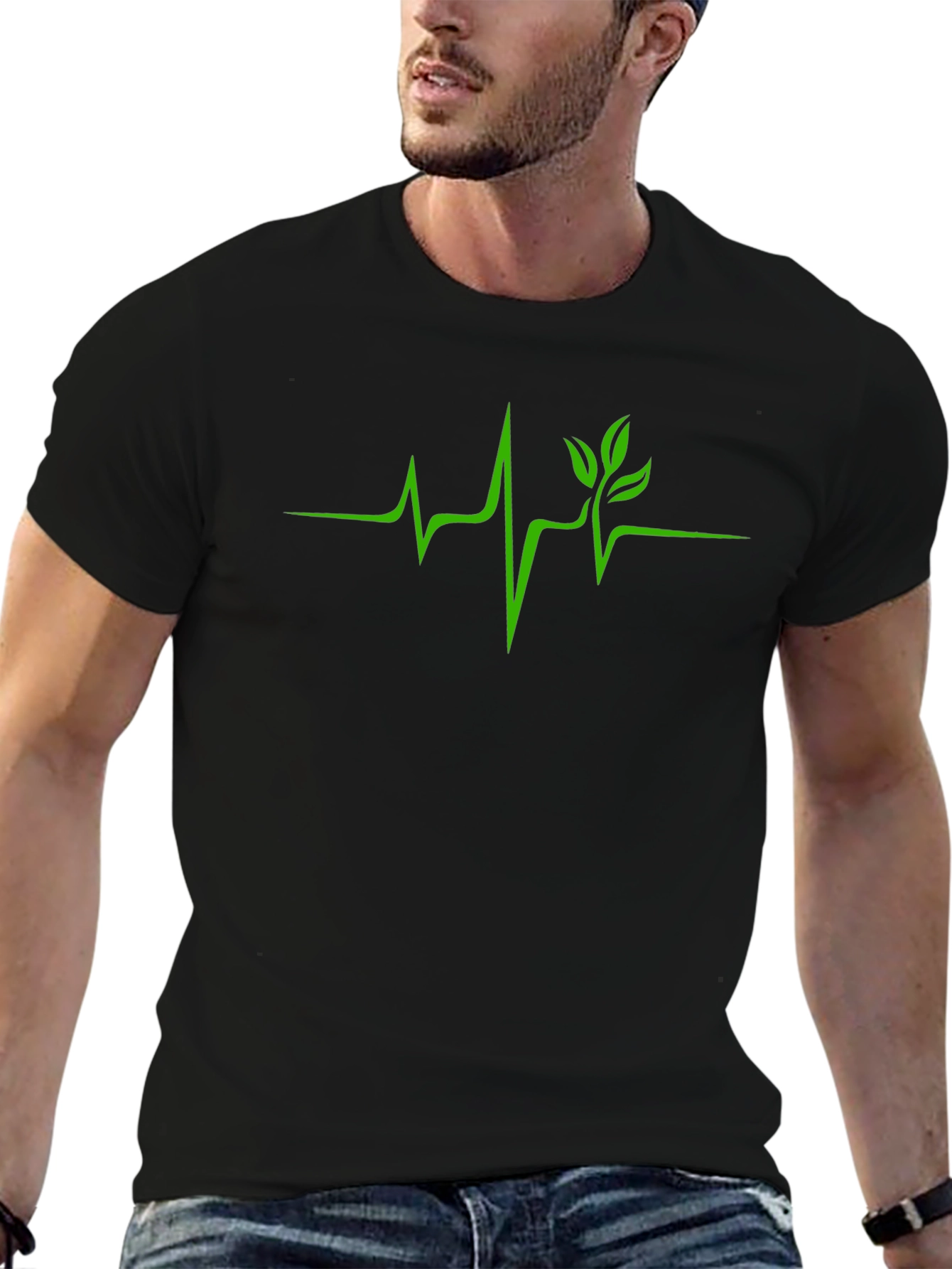 Nature Heartbeat T-Shirt - Green Life Line Tee