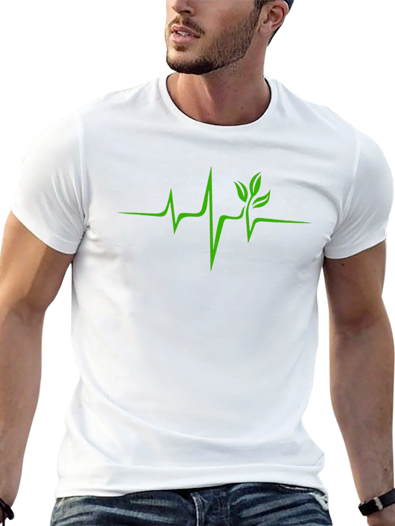 Nature Heartbeat T-Shirt - Green Life Line Tee