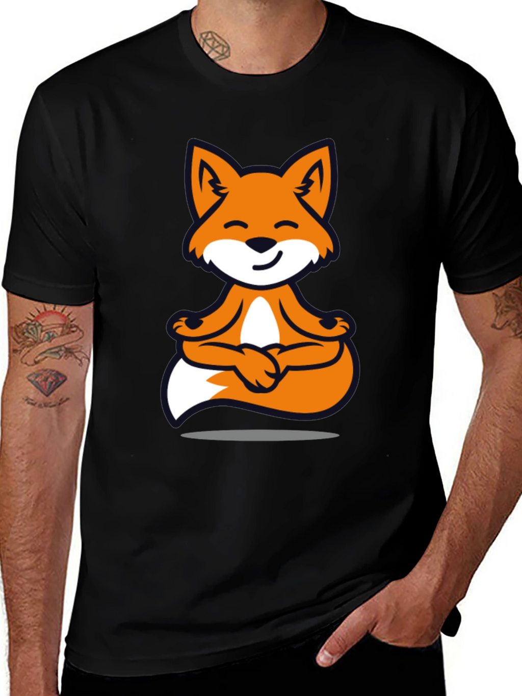 Meditating Fox T-Shirt - Zen Style