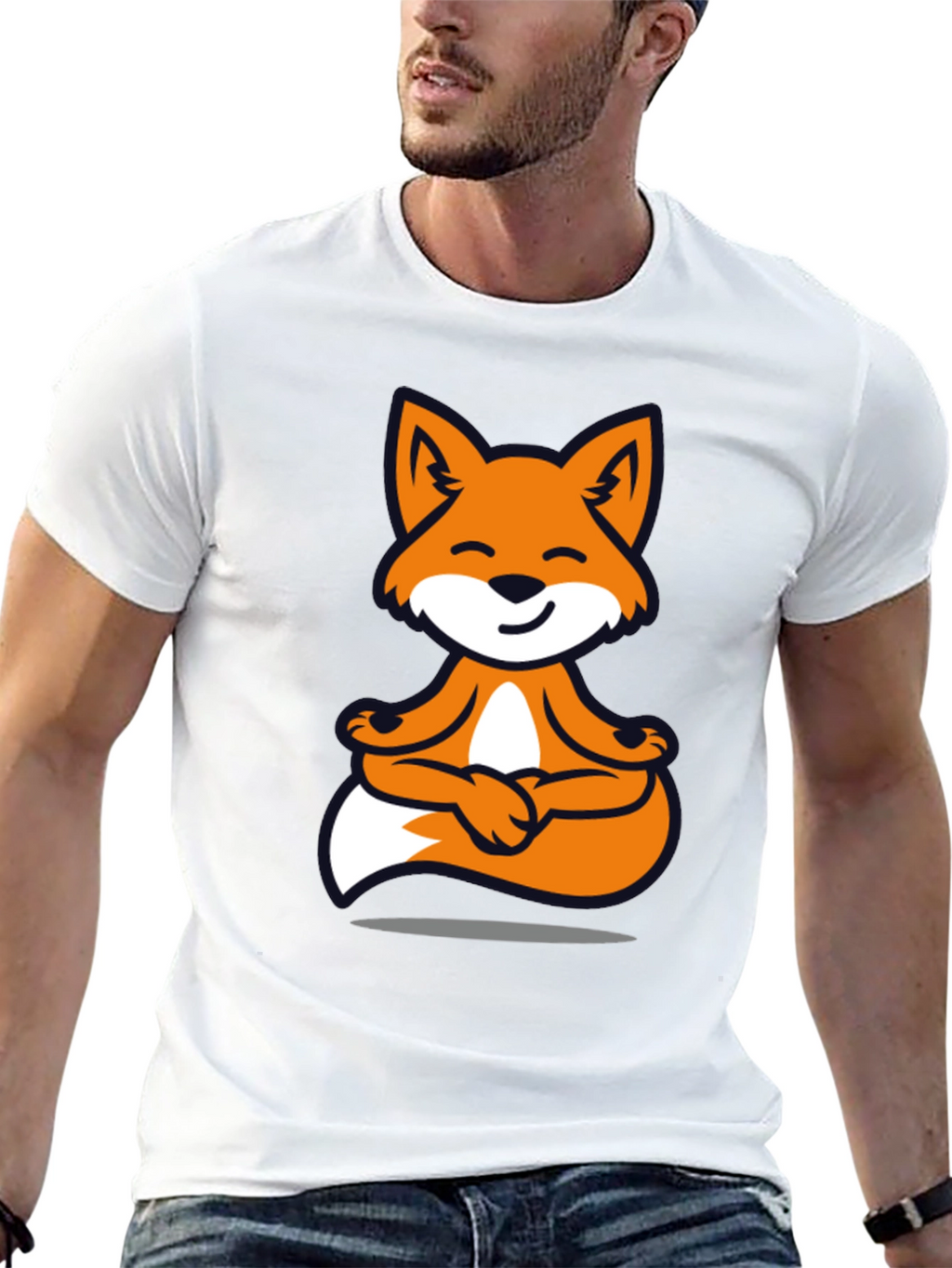 Meditating Fox T-Shirt - Zen Style