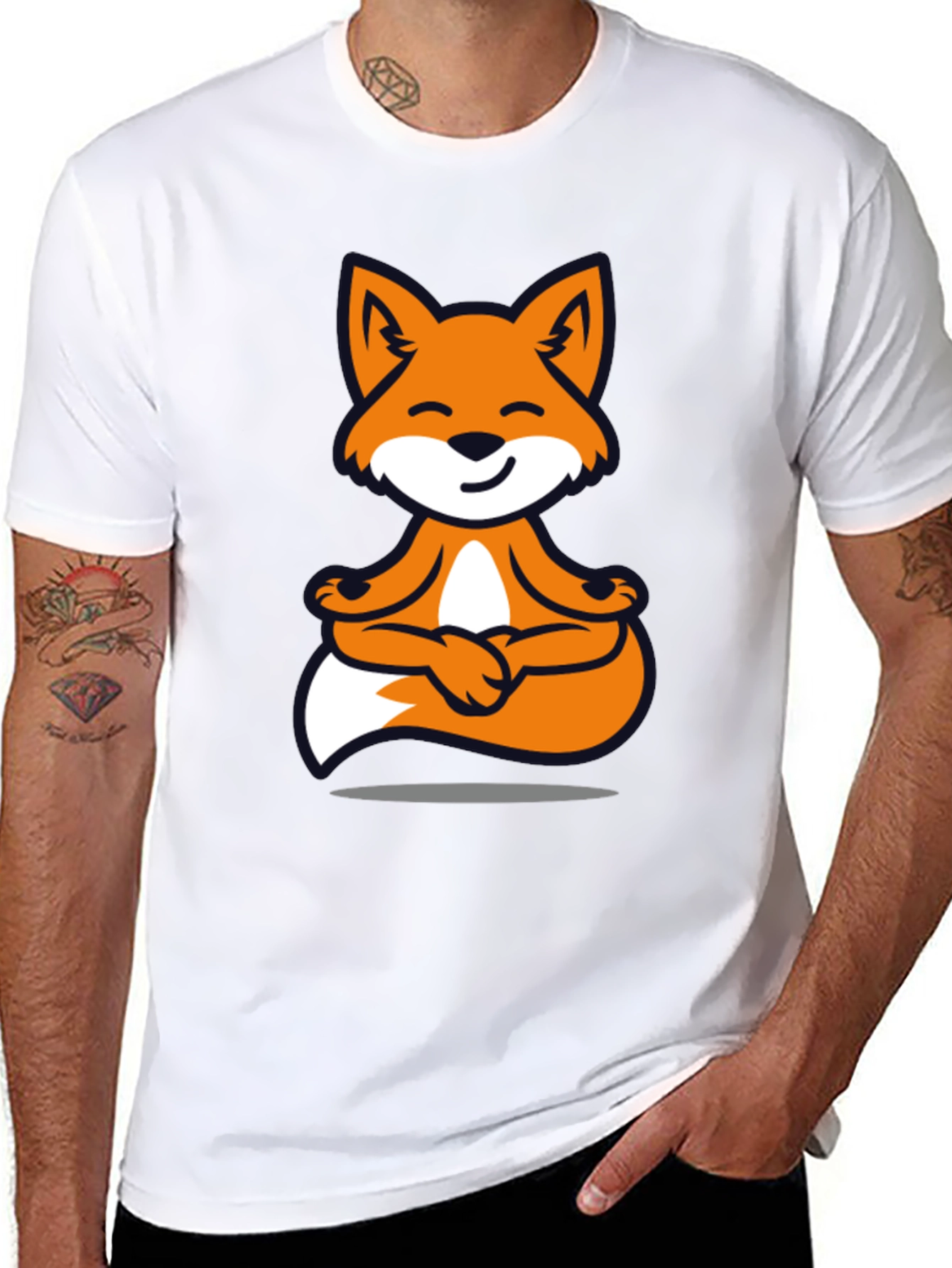 Meditating Fox T-Shirt - Zen Style