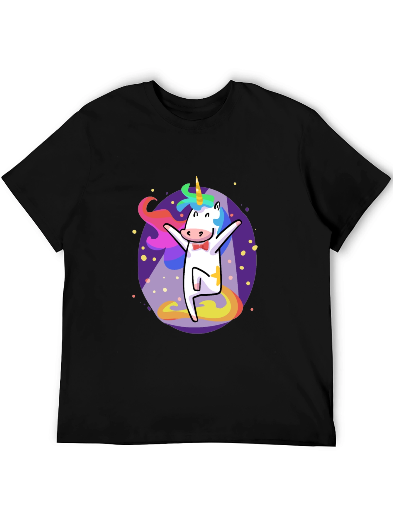 Funny Unicorn Graphic Tee - Mens Black T-Shirt