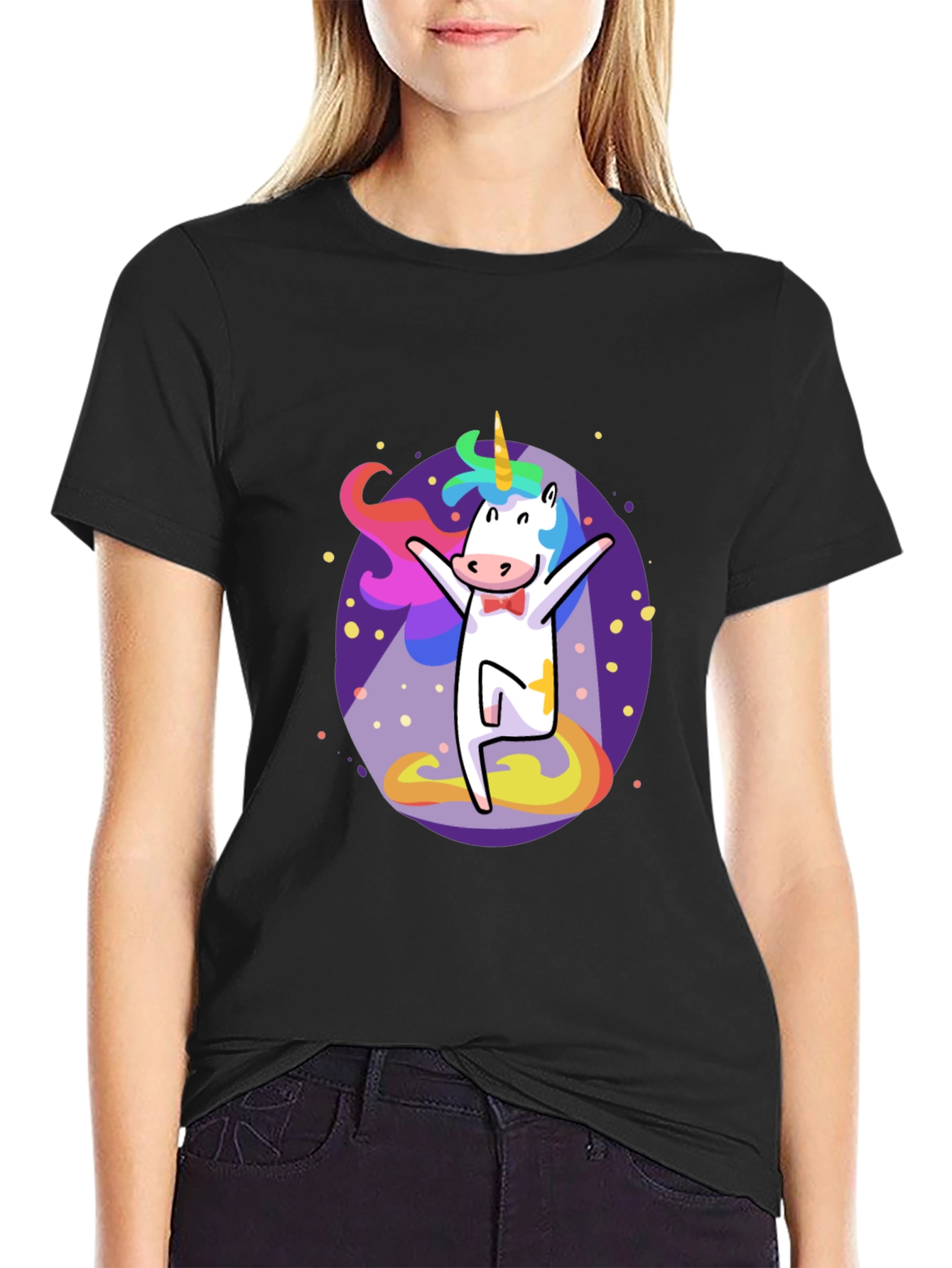 Funny Unicorn Graphic Tee - Mens Black T-Shirt