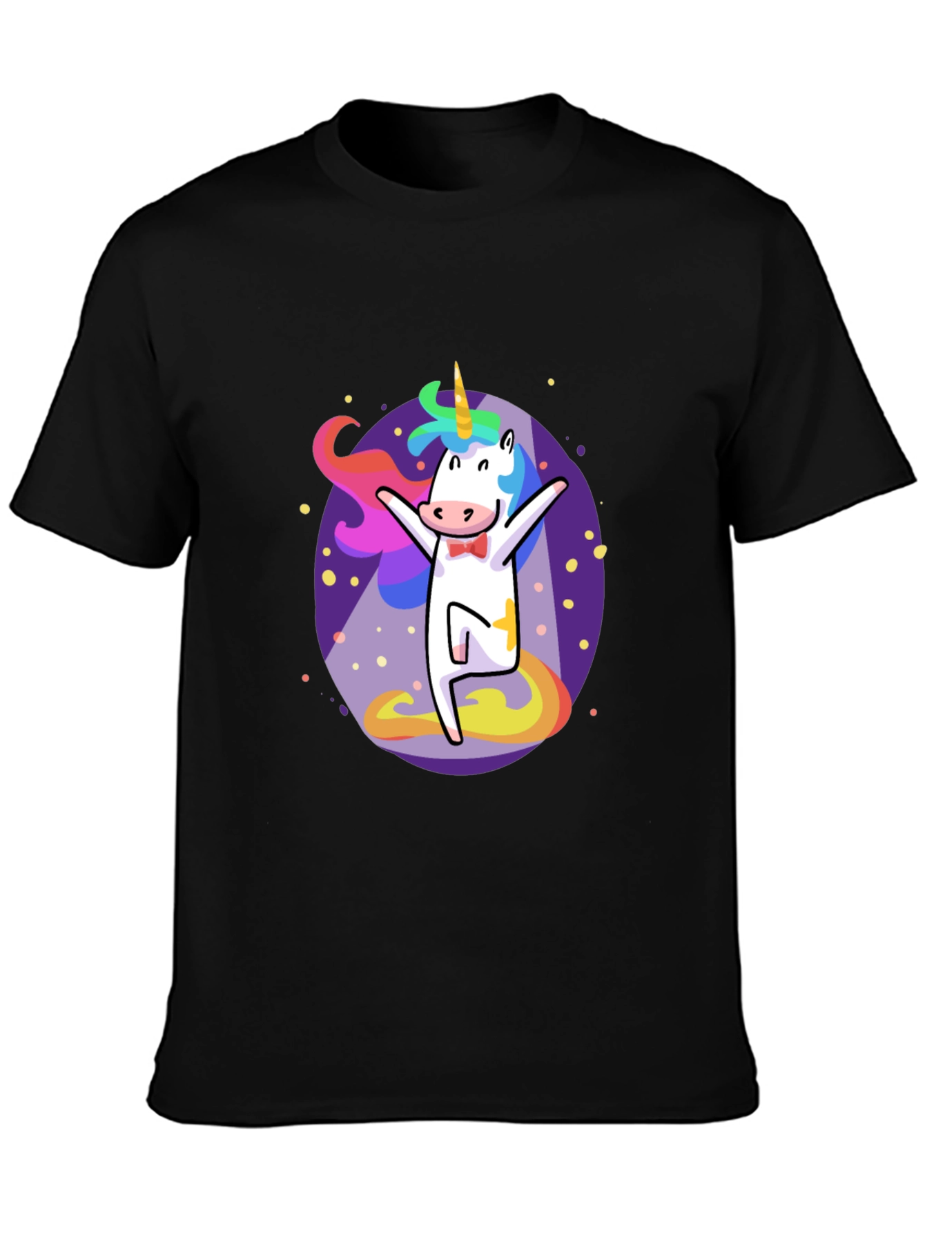 Funny Unicorn Graphic Tee - Mens Black T-Shirt