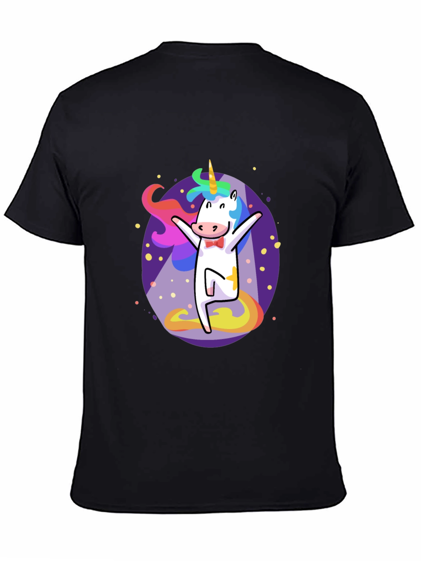 Funny Unicorn Graphic Tee - Mens Black T-Shirt