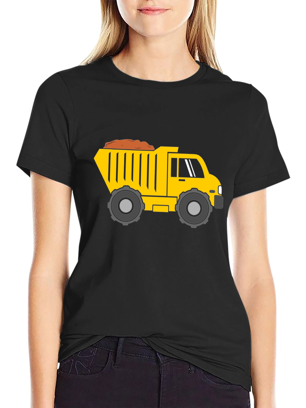 Dump Truck Graphic Tee - Black Cotton Blend
