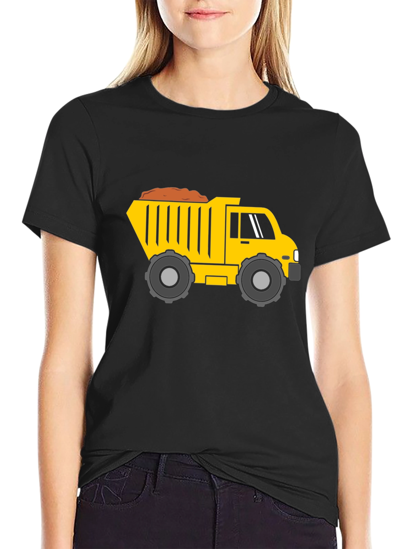 Dump Truck Graphic Tee - Black Cotton Blend