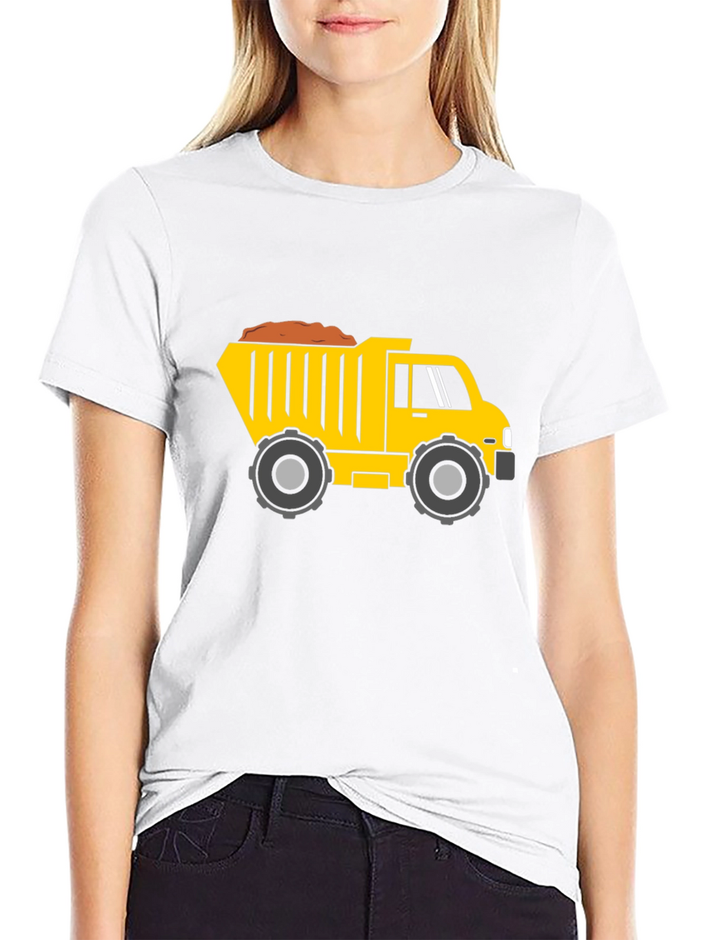 Dump Truck Graphic Tee - Black Cotton Blend