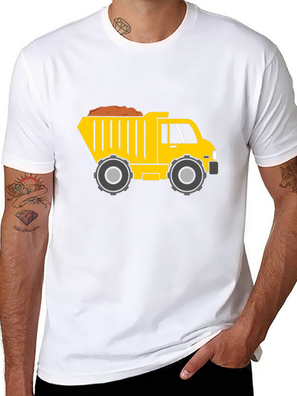 Dump Truck Graphic Tee - Black Cotton Blend