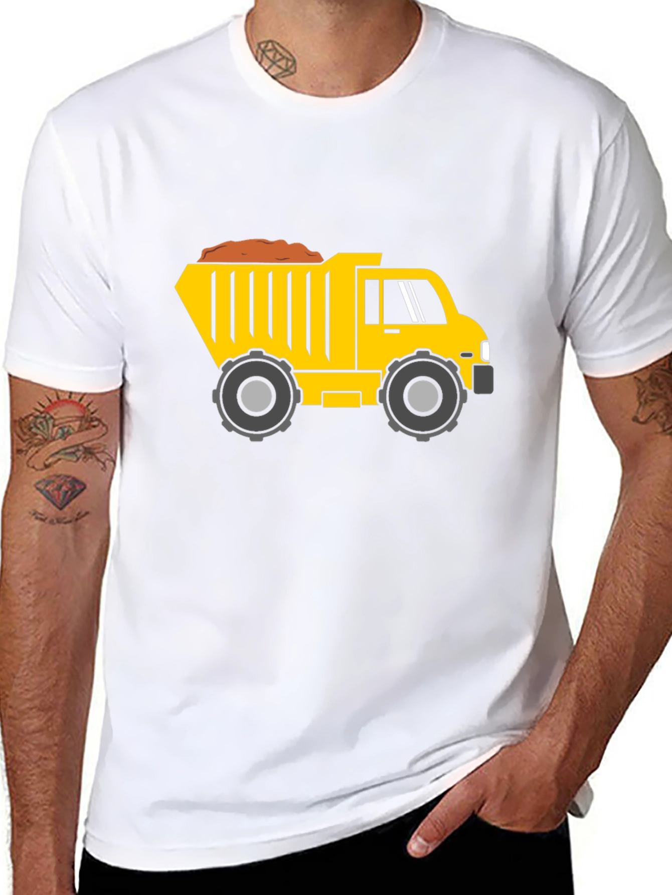 Dump Truck Graphic Tee - Black Cotton Blend