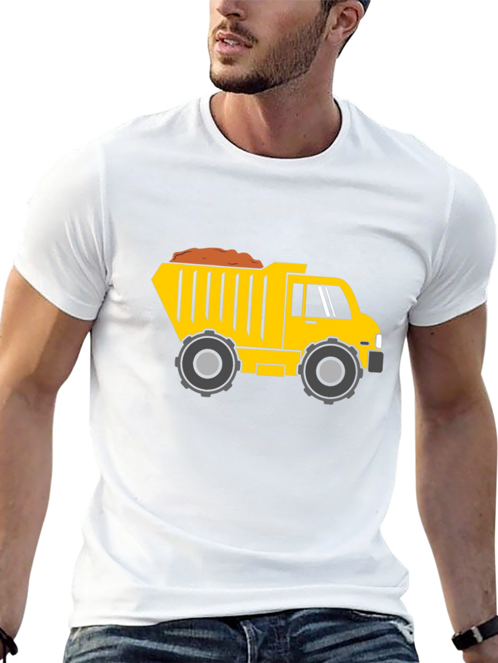 Dump Truck Graphic Tee - Black Cotton Blend