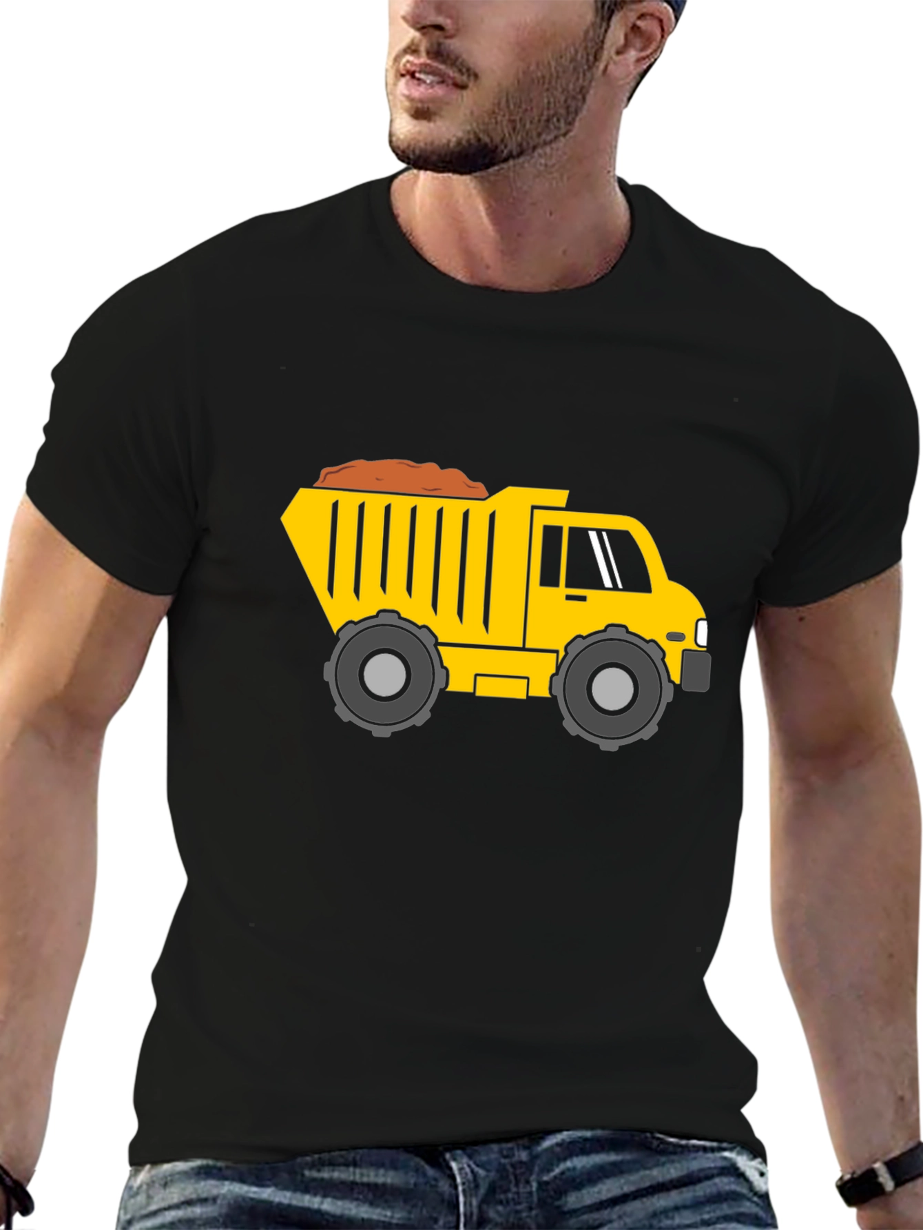 Dump Truck Graphic Tee - Black Cotton Blend