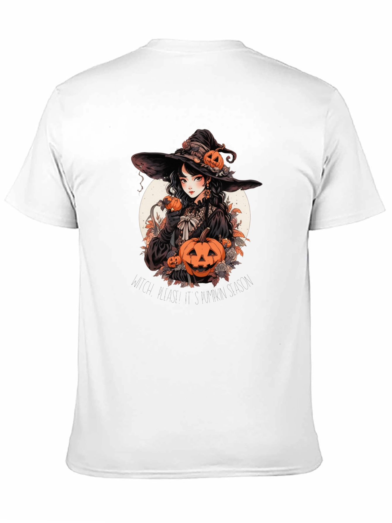 Witch & Pumpkins Graphic Tee - Halloween Shirt