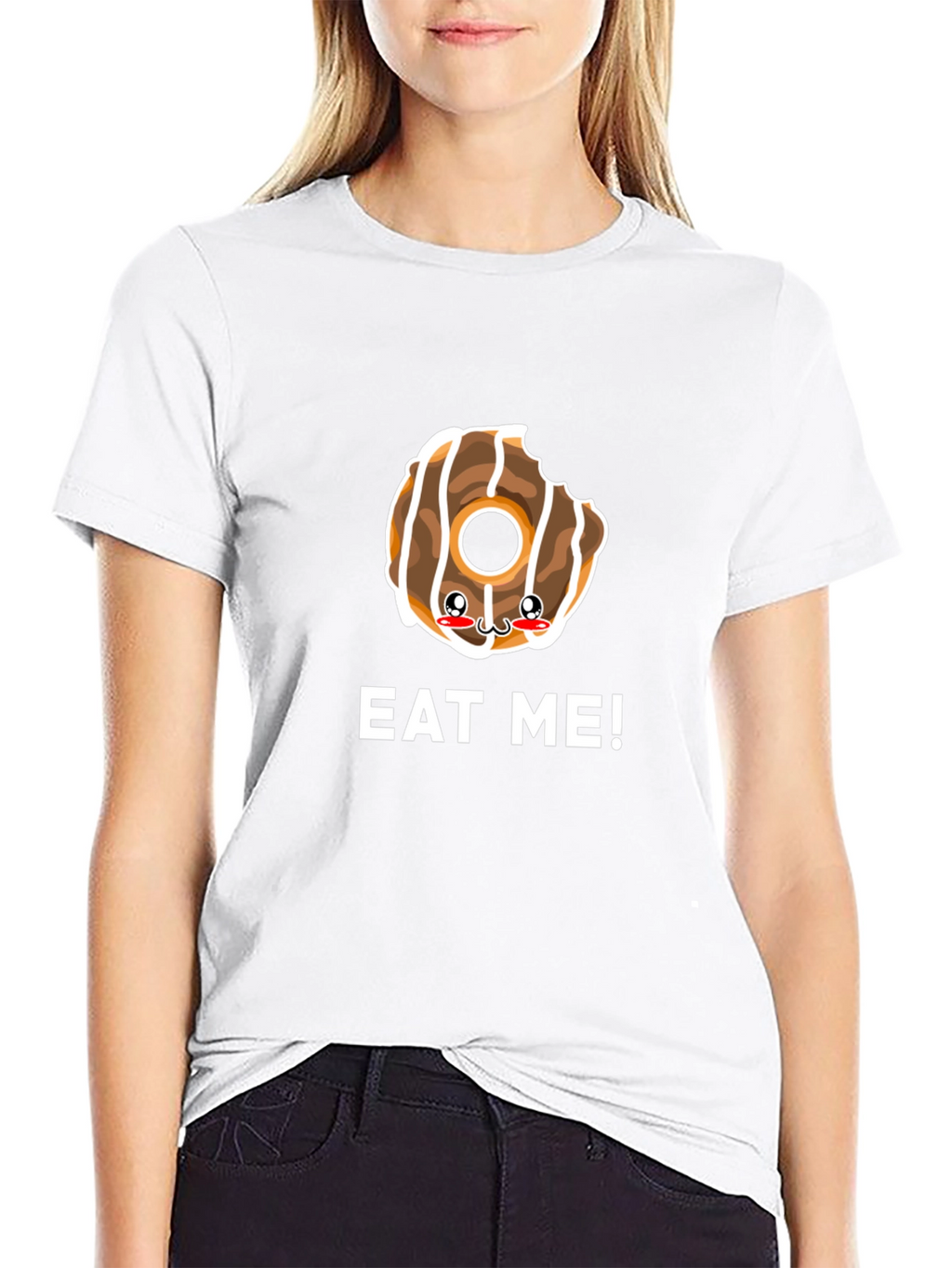 Eat Me Donut Graphic Tee - Black Cotton T-Shirt