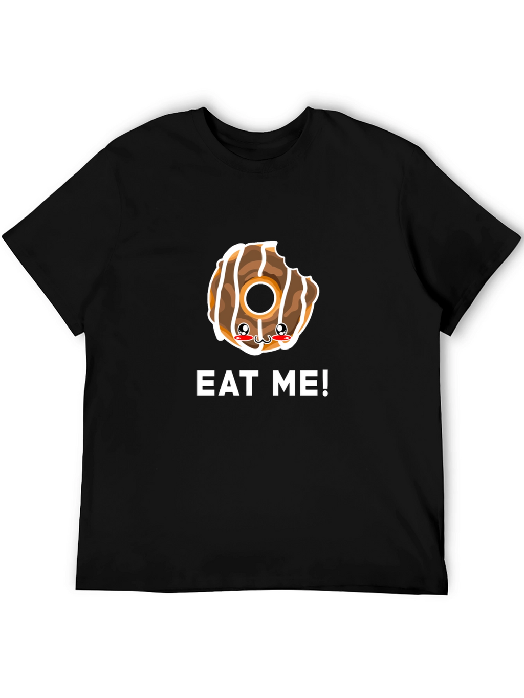 Eat Me Donut Graphic Tee - Black Cotton T-Shirt