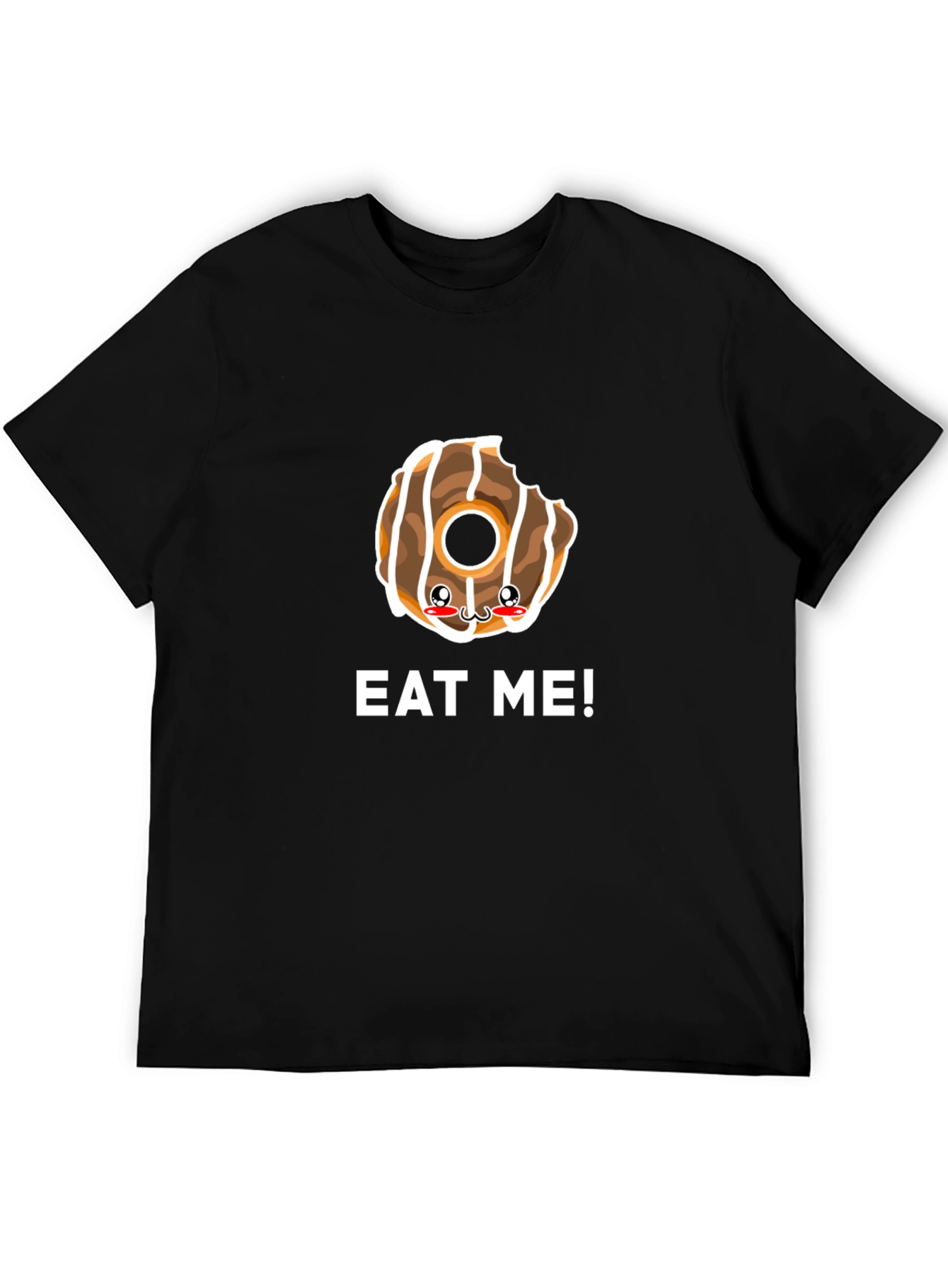 Eat Me Donut Graphic Tee - Black Cotton T-Shirt