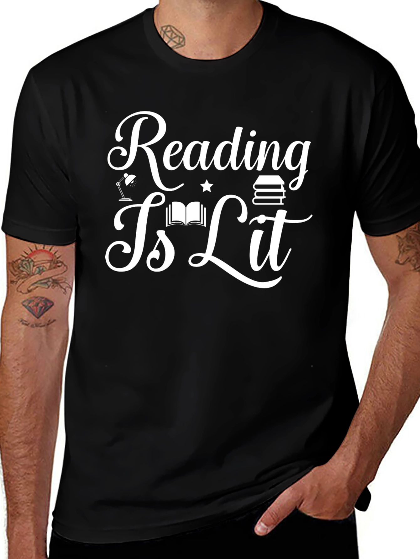 Reading Is Lit Black T-Shirt