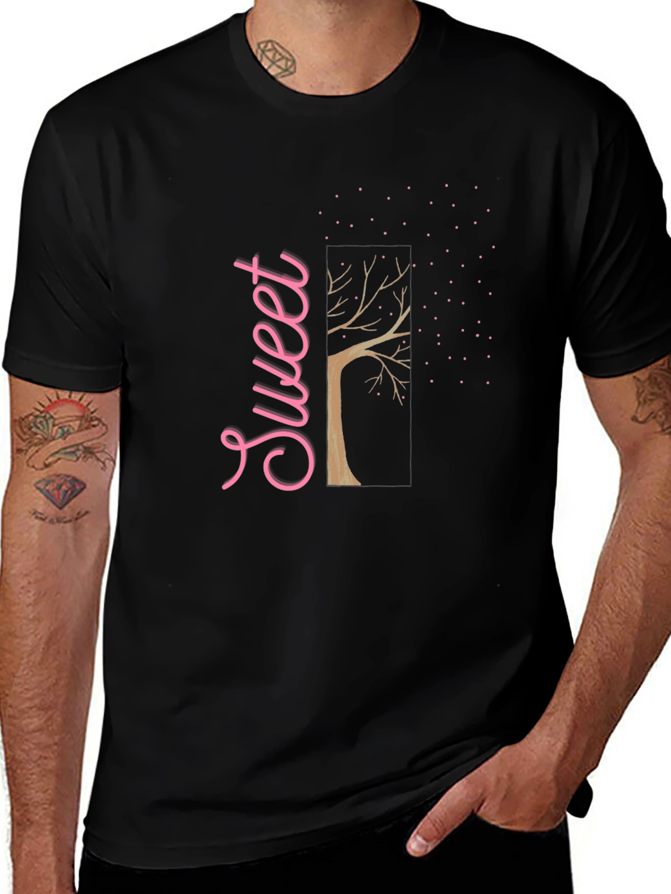 Sweet Tree Black Graphic T-Shirt