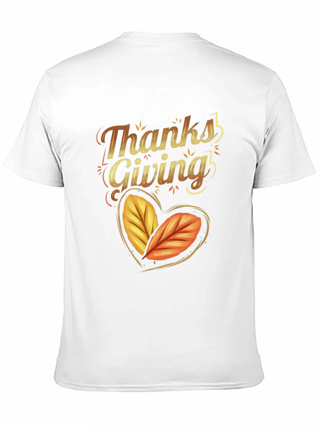 Thanksgiving Autumn Leaves Heart Black T-shirt