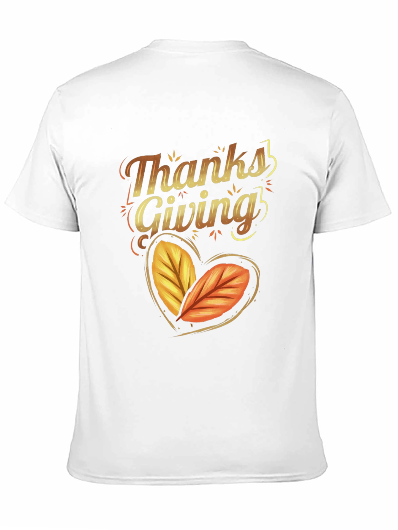 Thanksgiving Autumn Leaves Heart Black T-shirt