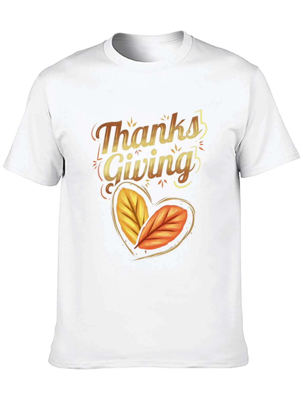 Thanksgiving Autumn Leaves Heart Black T-shirt