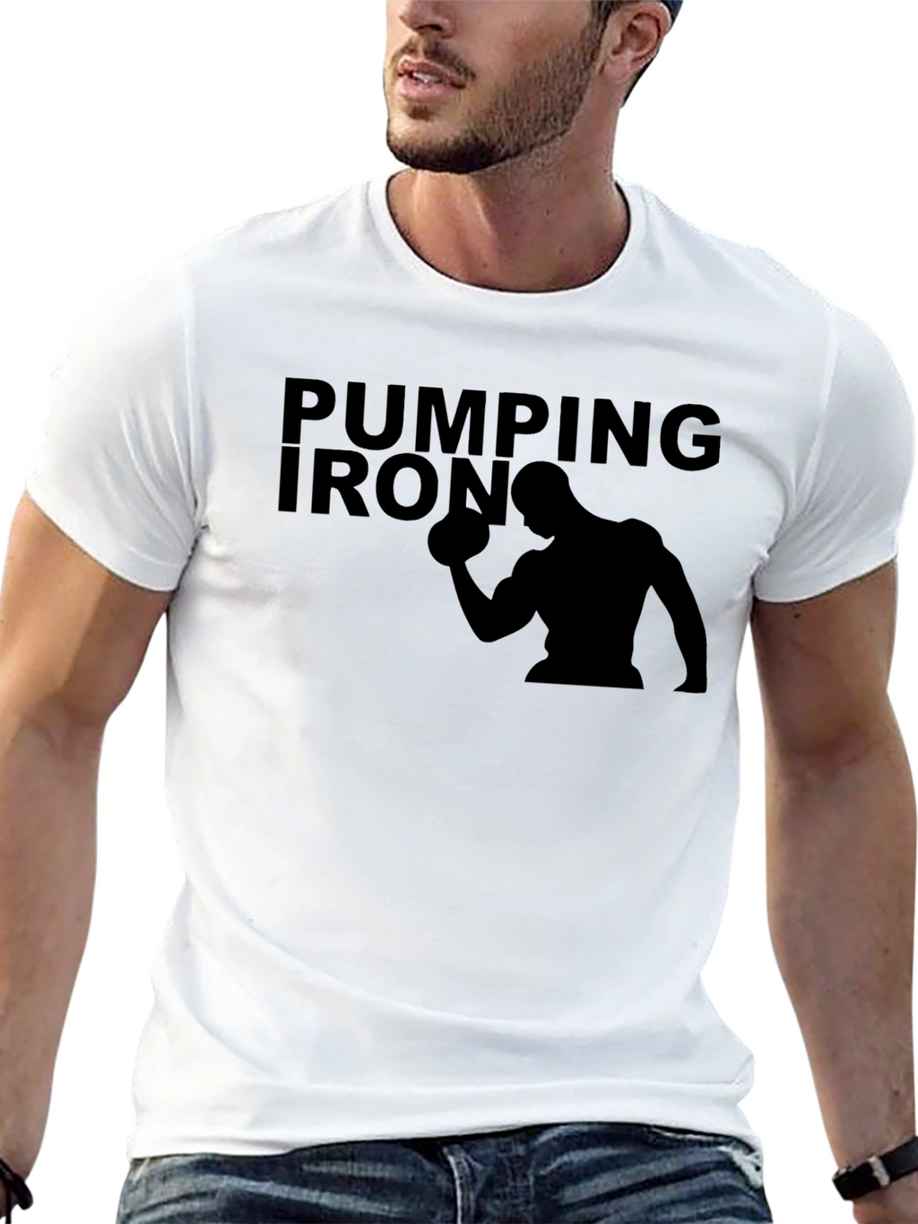 Pumping Iron Graphic T-Shirt - Bodybuilding Gym Tee