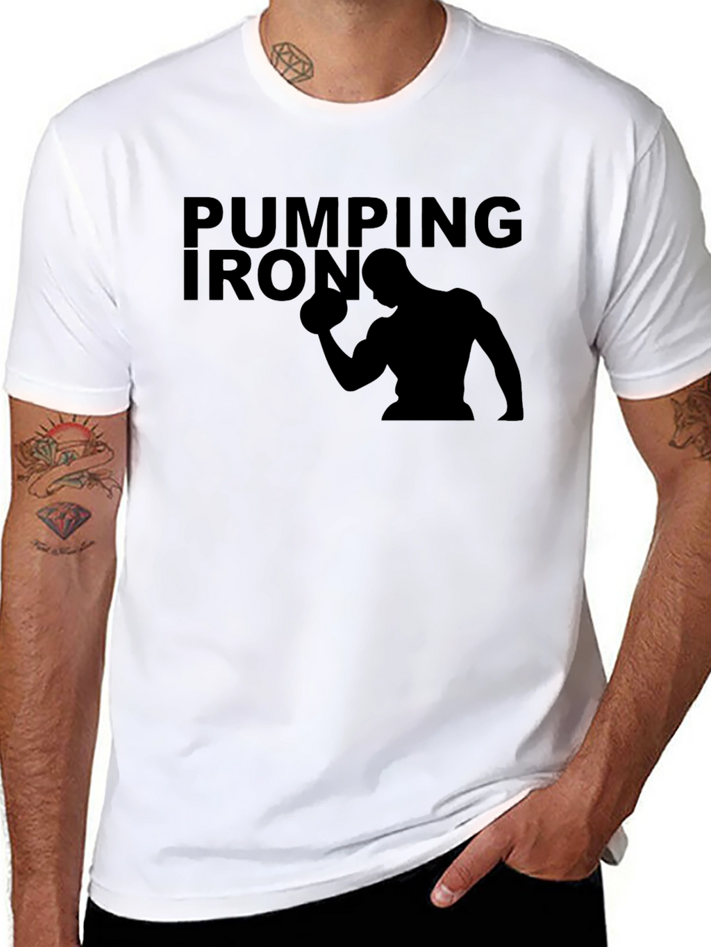 Pumping Iron Graphic T-Shirt - Bodybuilding Gym Tee
