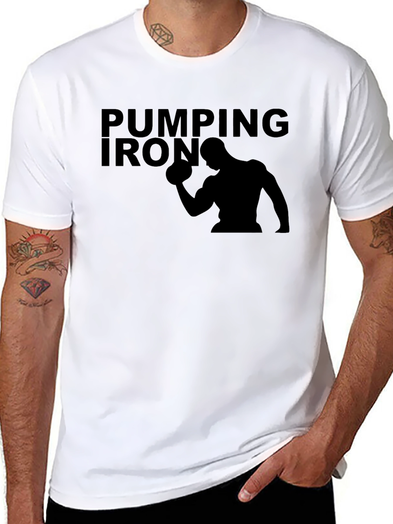 Pumping Iron Graphic T-Shirt - Bodybuilding Gym Tee
