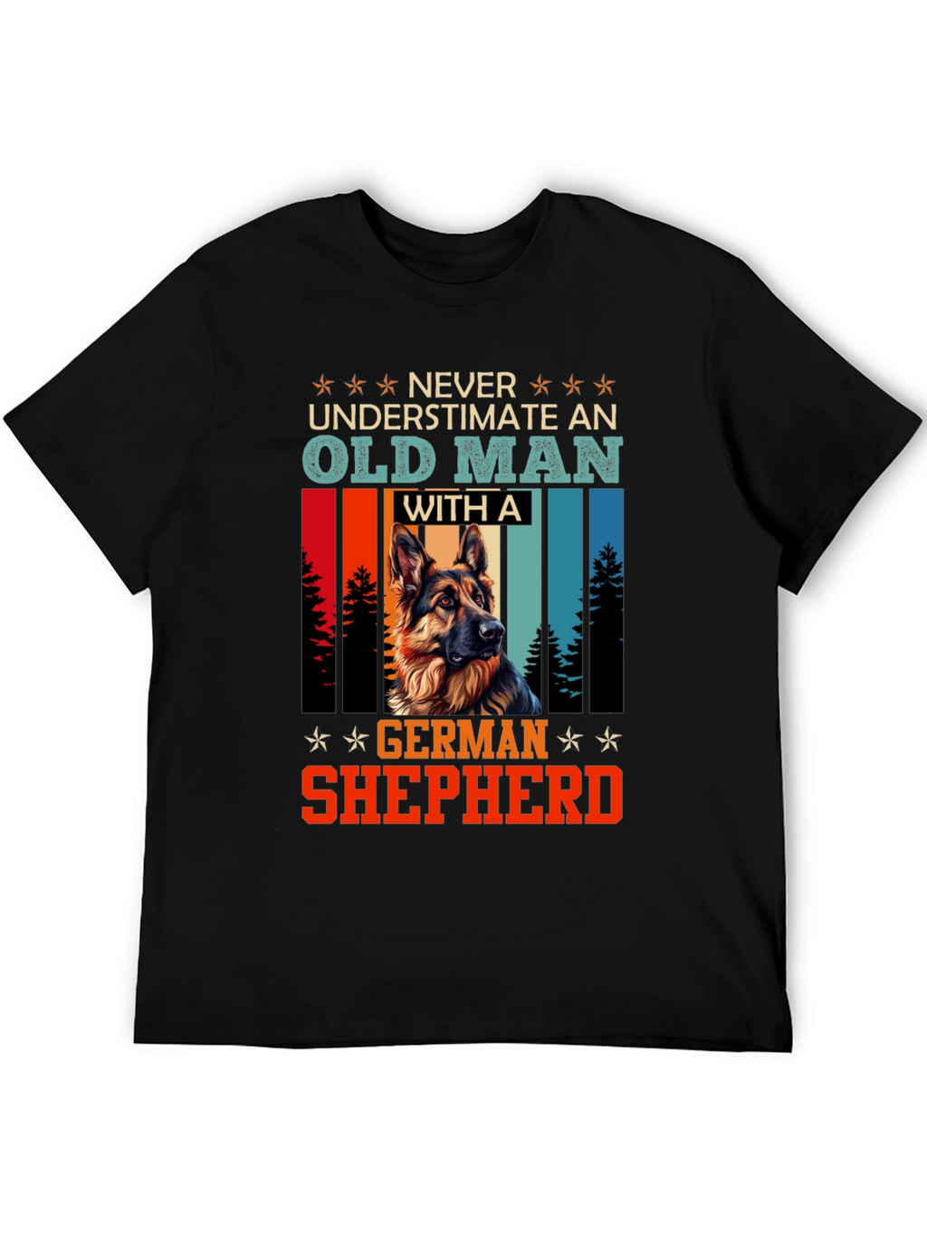 Old Man German Shepherd T-Shirt - Dog Lover Gift