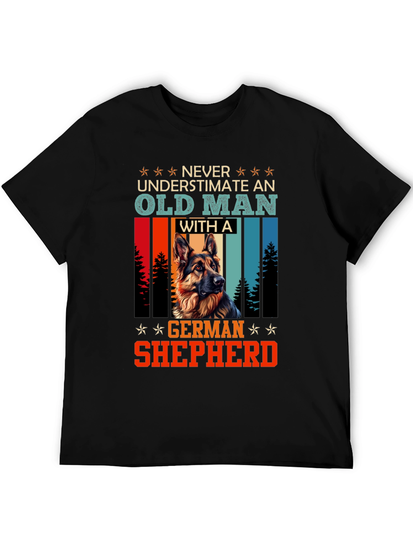 Old Man German Shepherd T-Shirt - Dog Lover Gift