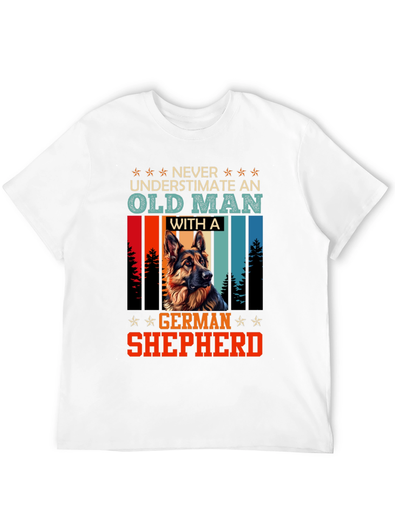 Old Man German Shepherd T-Shirt - Dog Lover Gift