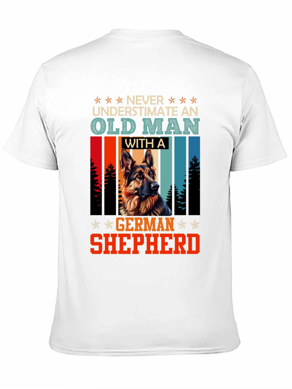 Old Man German Shepherd T-Shirt - Dog Lover Gift