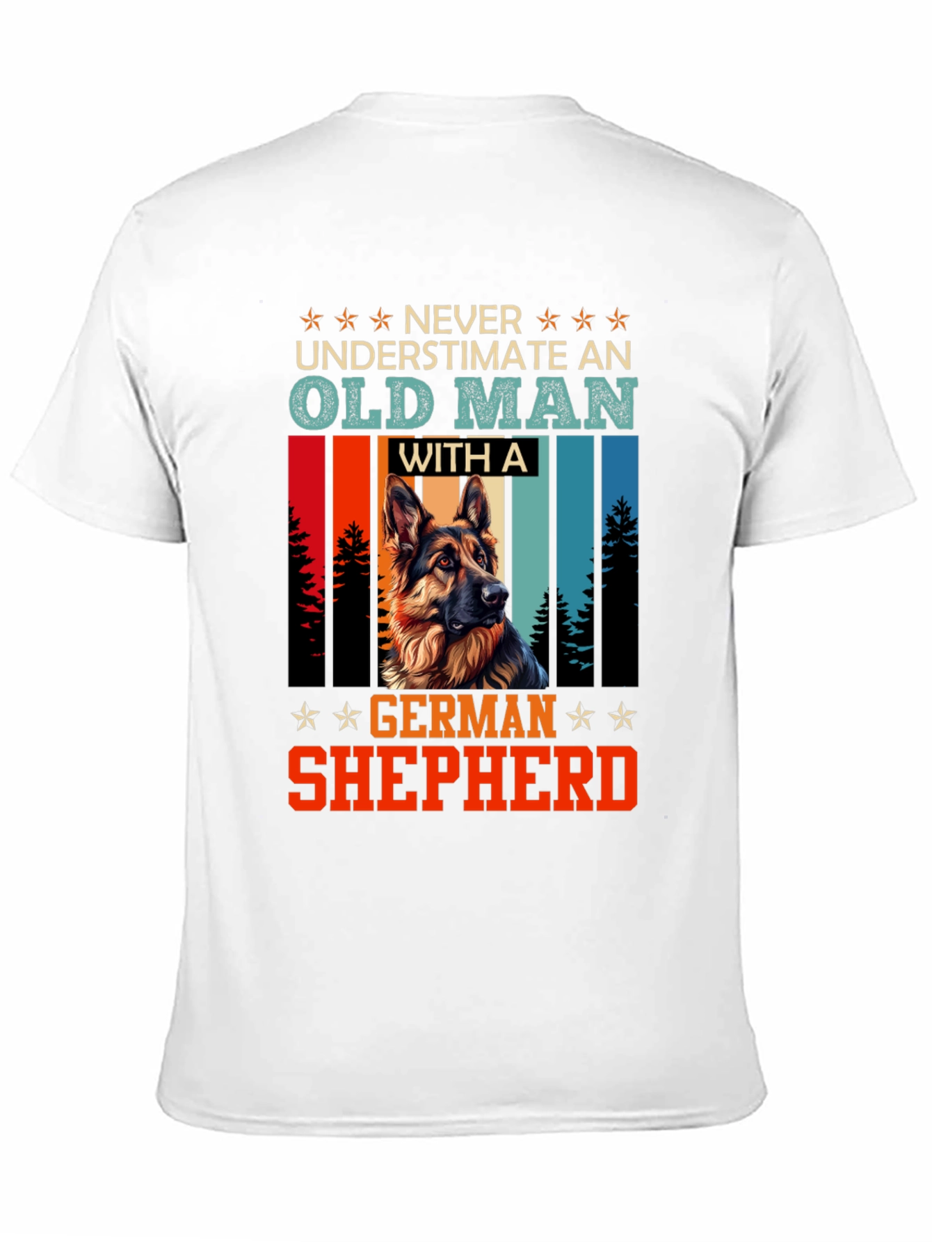 Old Man German Shepherd T-Shirt - Dog Lover Gift