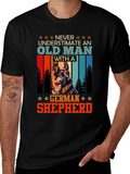 Old Man German Shepherd T-Shirt - Dog Lover Gift