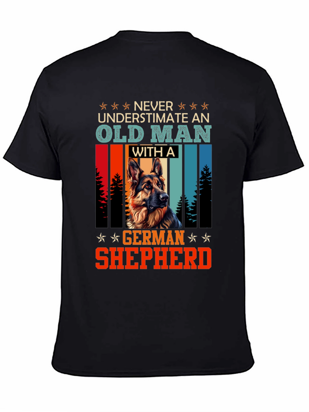 Old Man German Shepherd T-Shirt - Dog Lover Gift