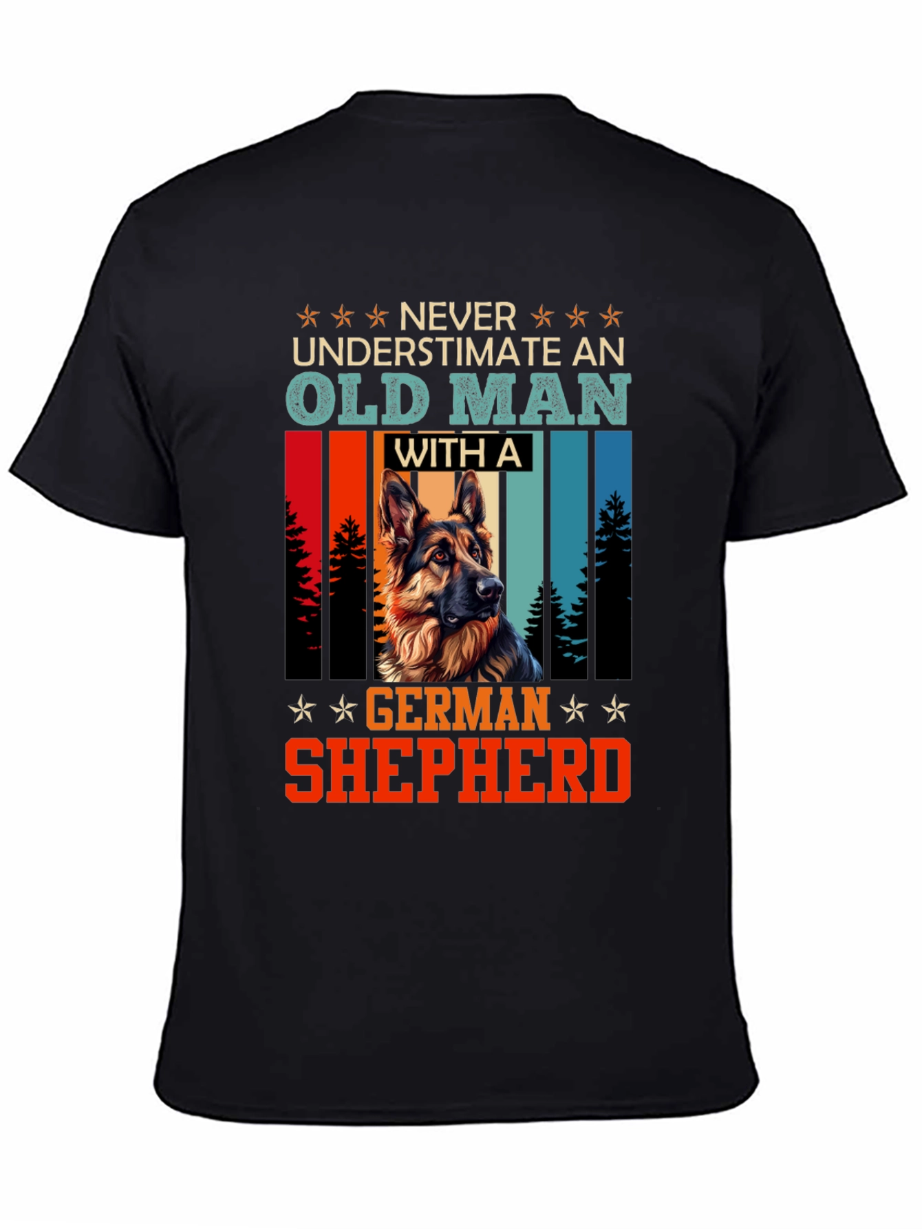 Old Man German Shepherd T-Shirt - Dog Lover Gift
