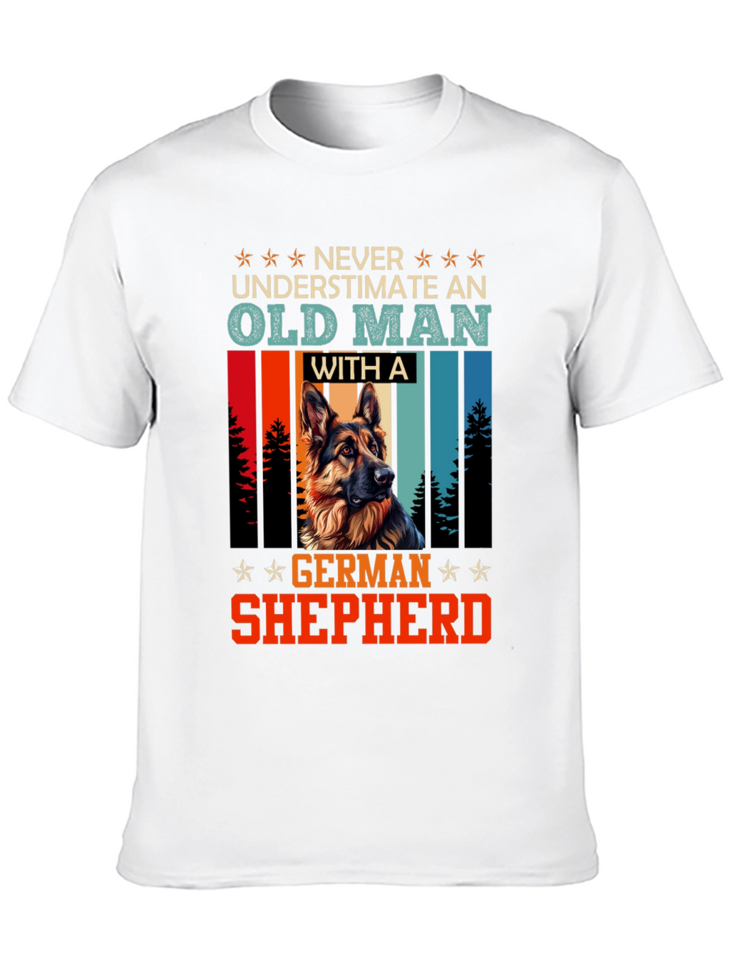 Old Man German Shepherd T-Shirt - Dog Lover Gift