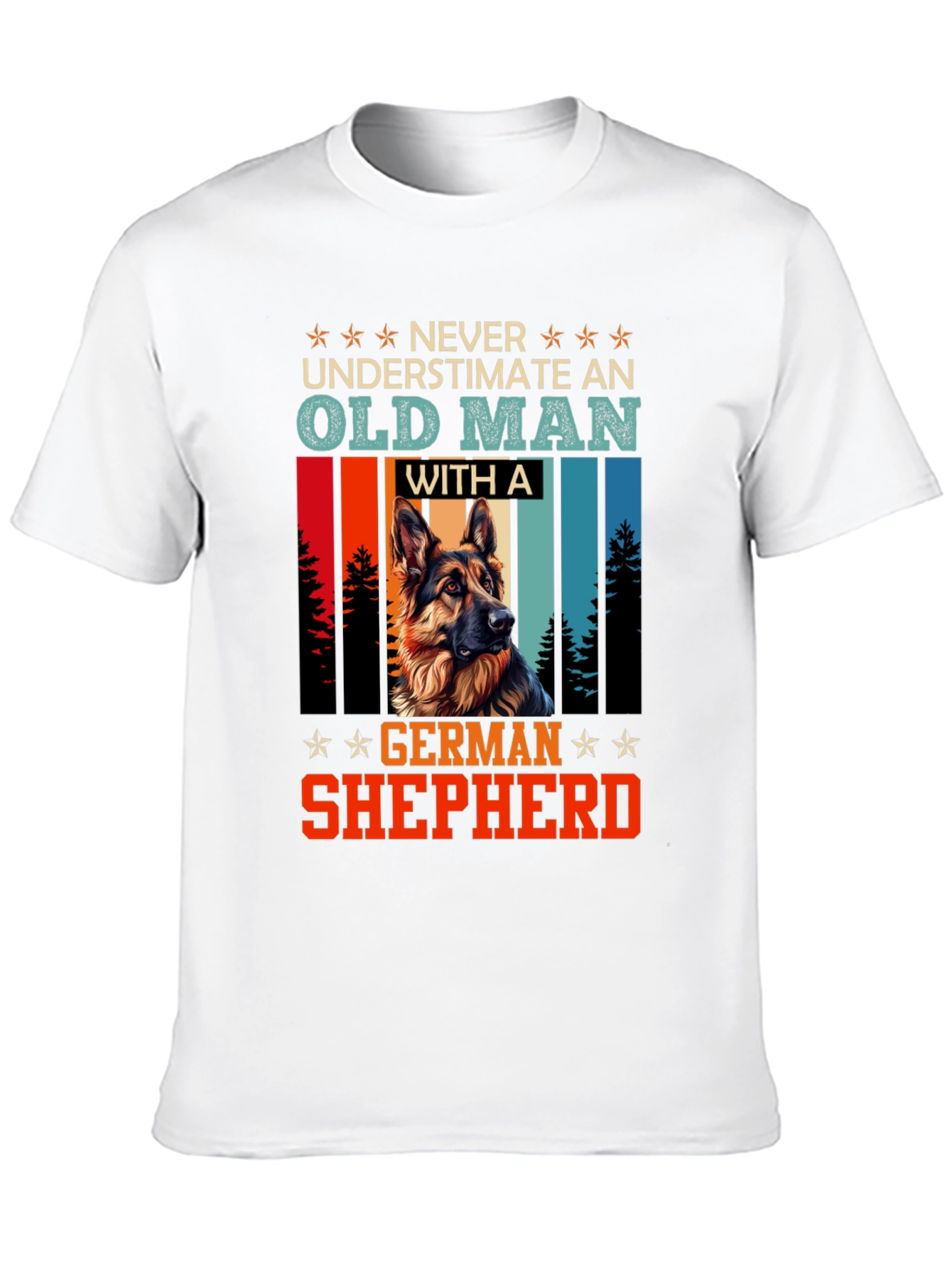 Old Man German Shepherd T-Shirt - Dog Lover Gift