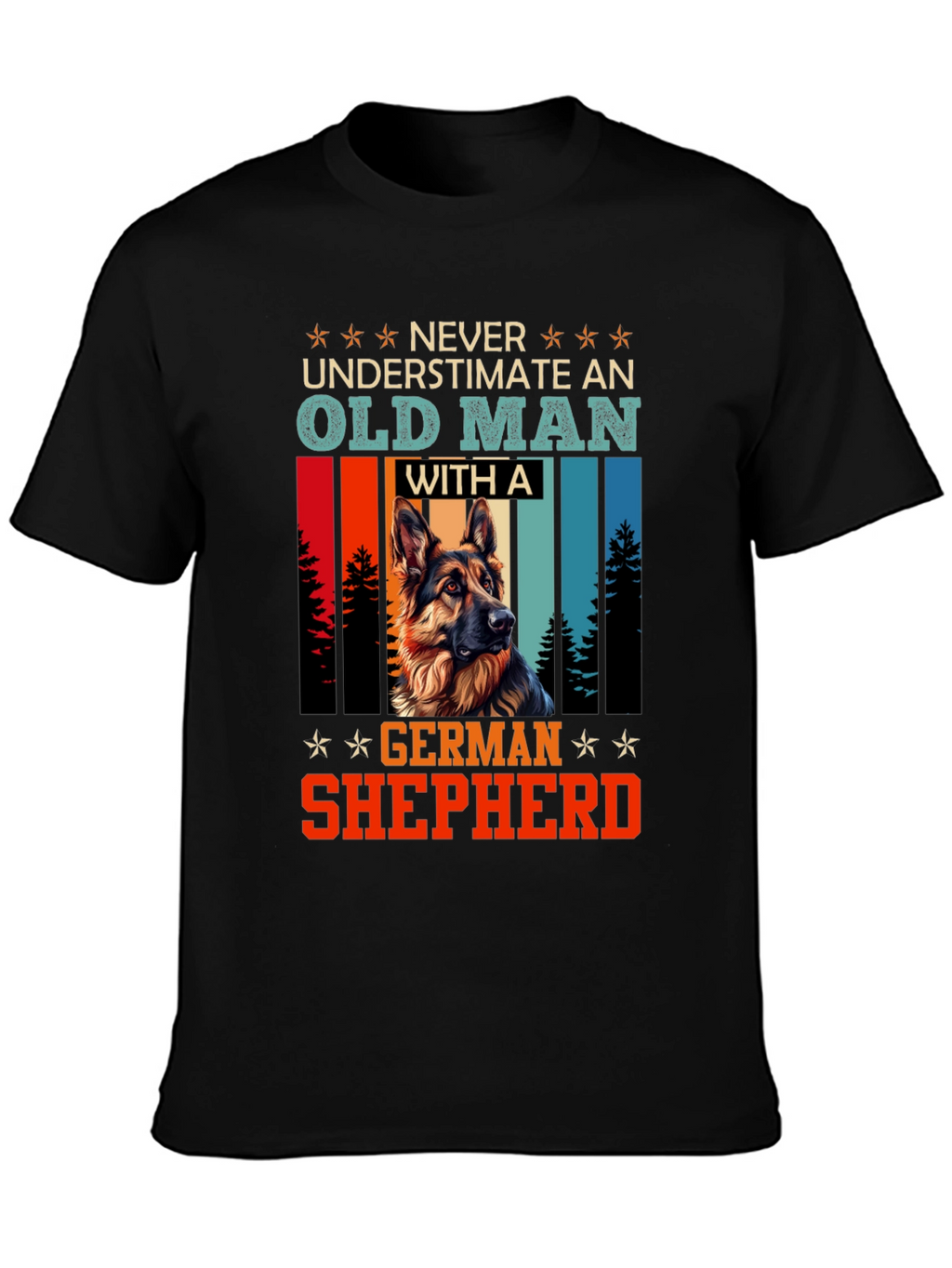 Old Man German Shepherd T-Shirt - Dog Lover Gift