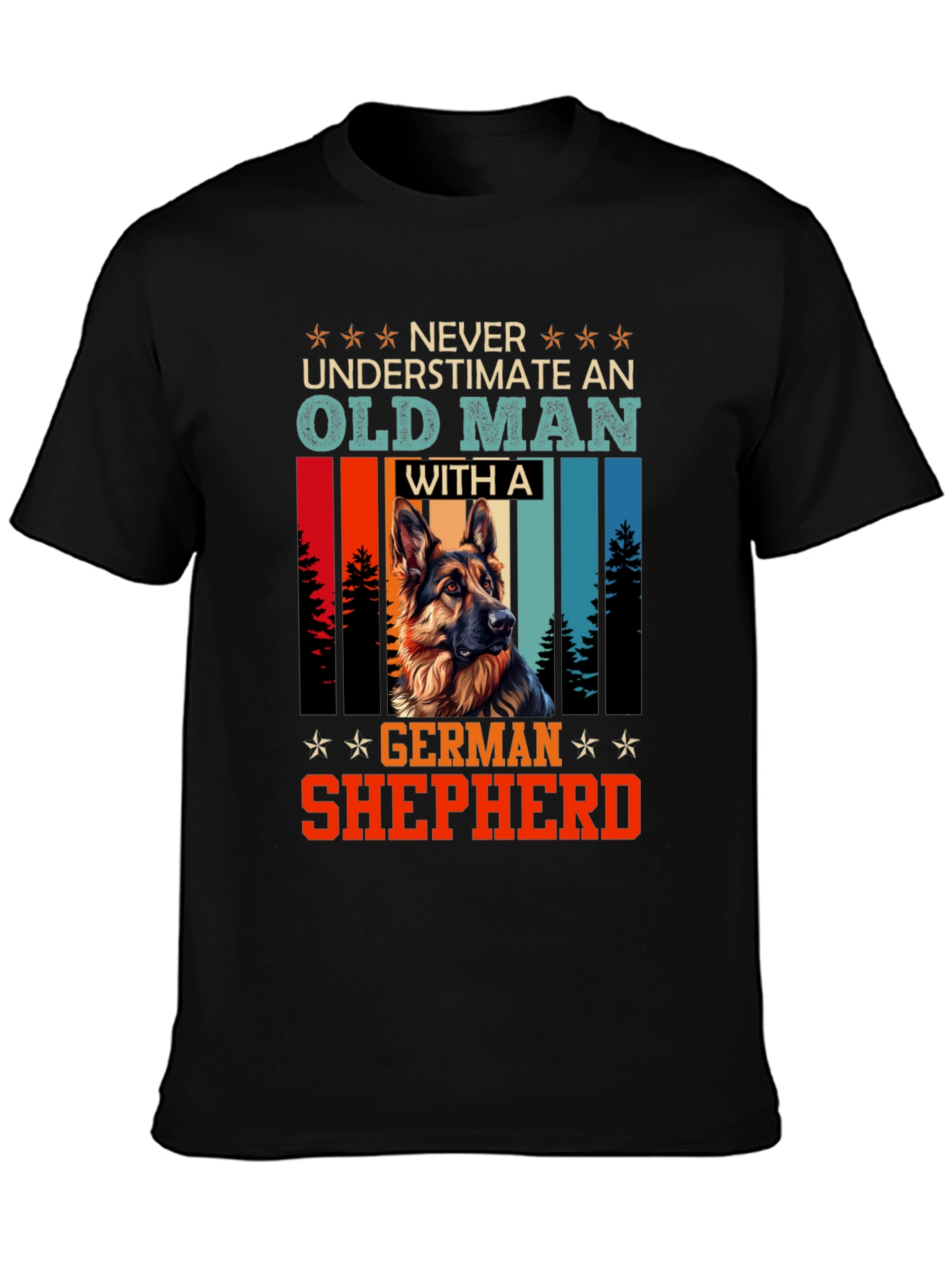 Old Man German Shepherd T-Shirt - Dog Lover Gift