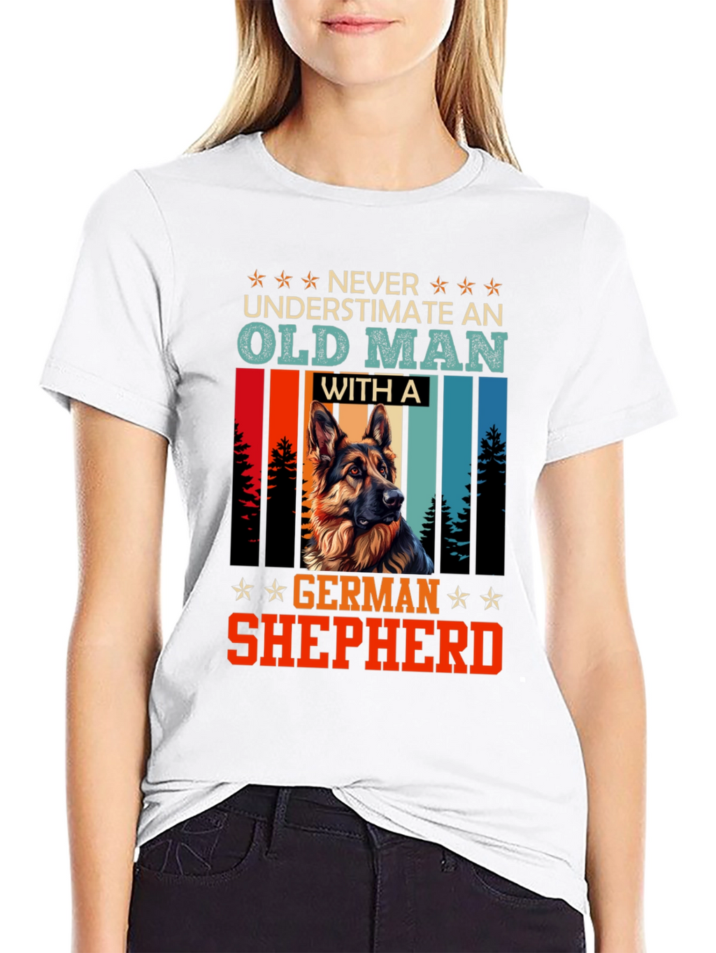 Old Man German Shepherd T-Shirt - Dog Lover Gift