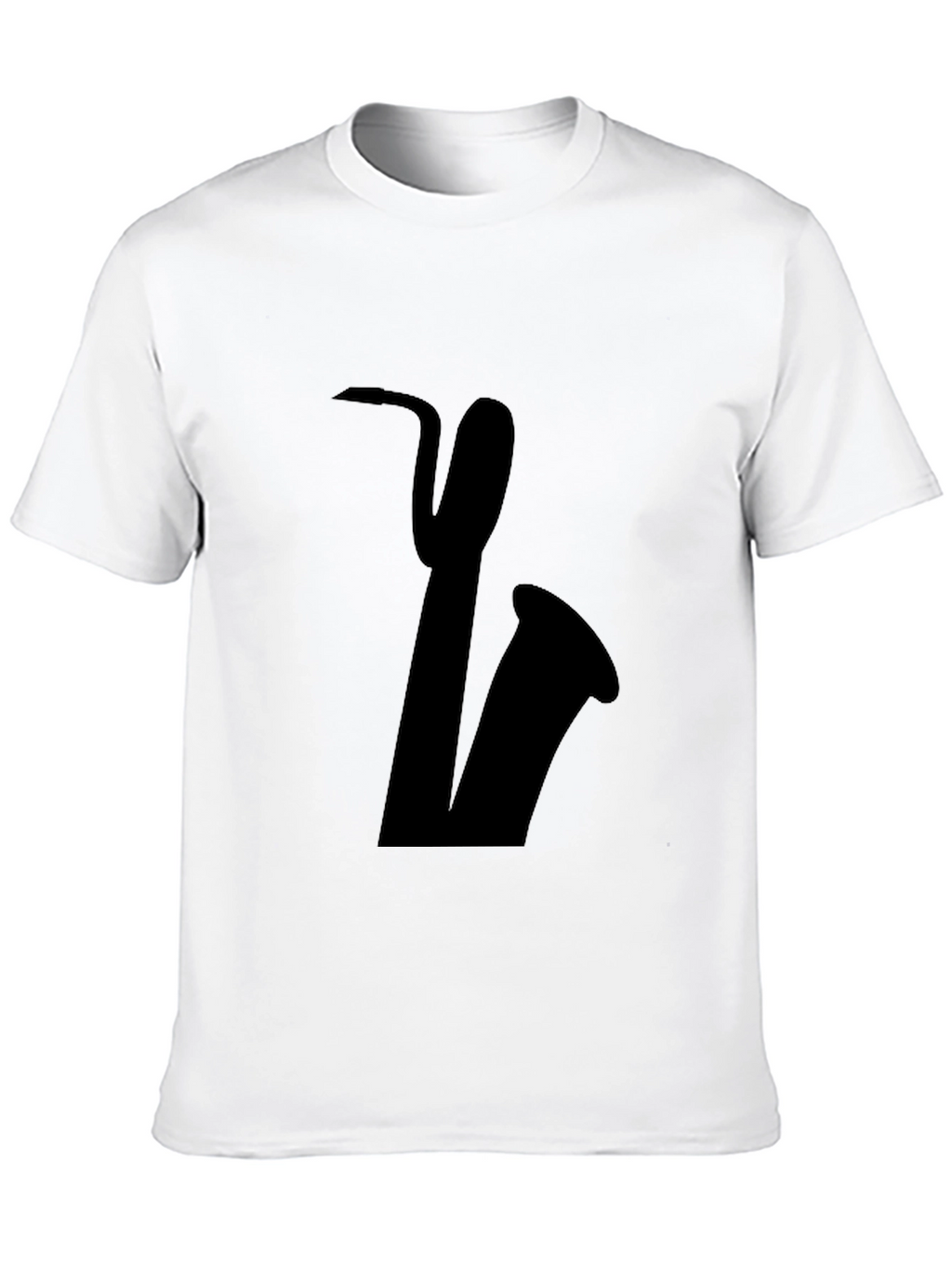Saxophone Graphic Tee - Black Cotton Casual