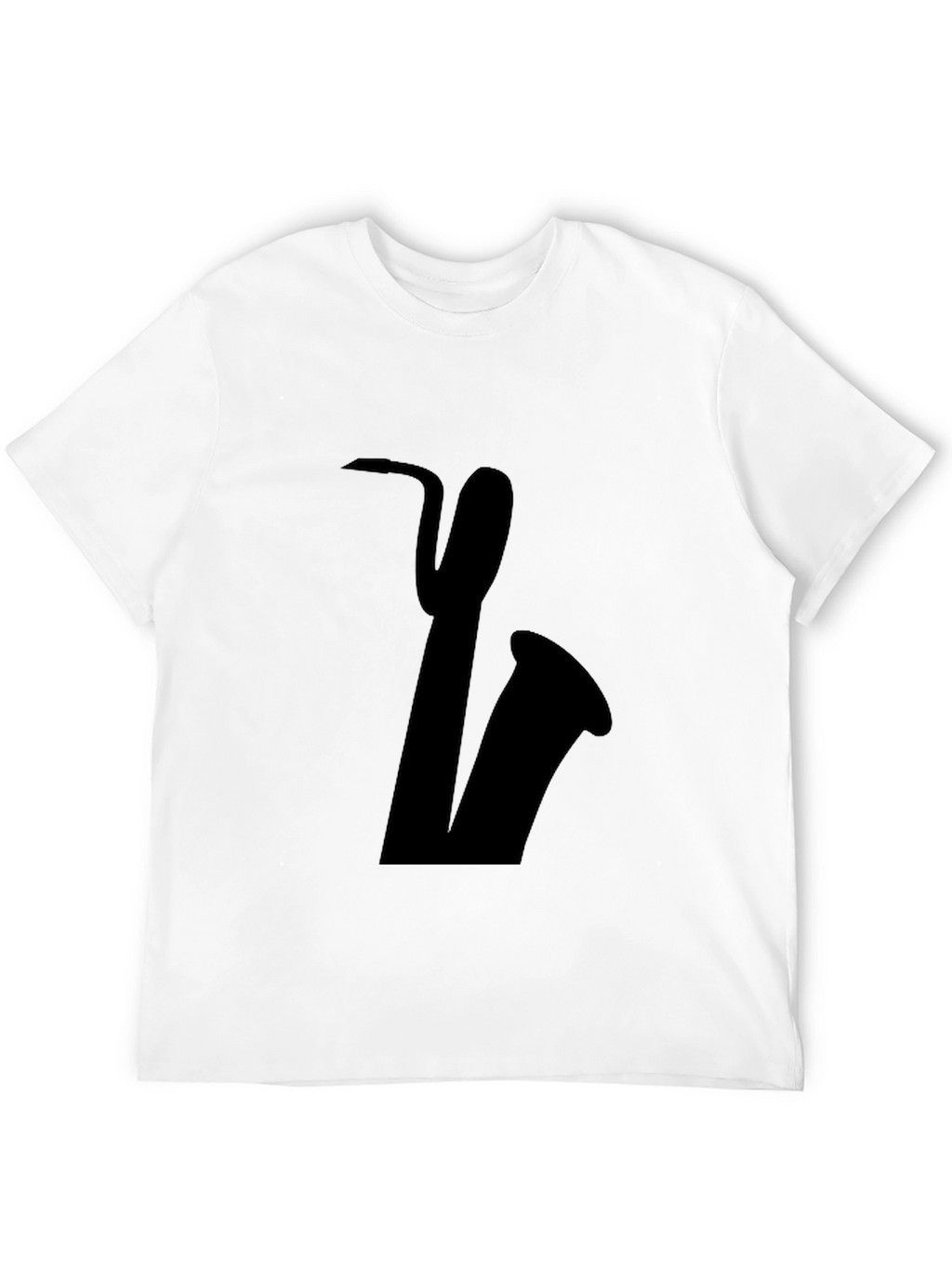 Saxophone Graphic Tee - Black Cotton Casual