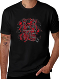 Love Roses Graphic Tee - Stylish Black T-Shirt