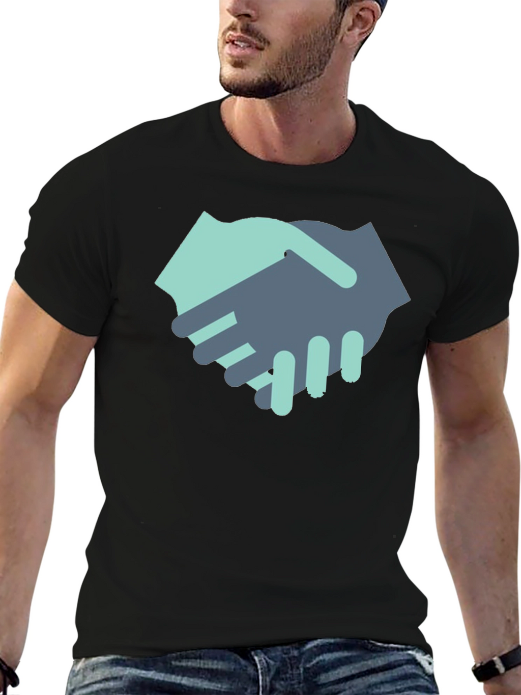 Handshake Graphic Black T-Shirt
