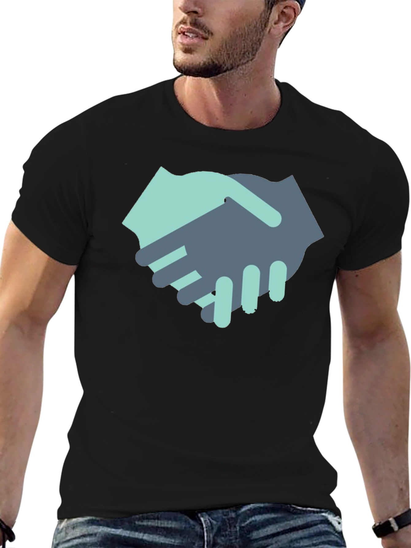 Handshake Graphic Black T-Shirt