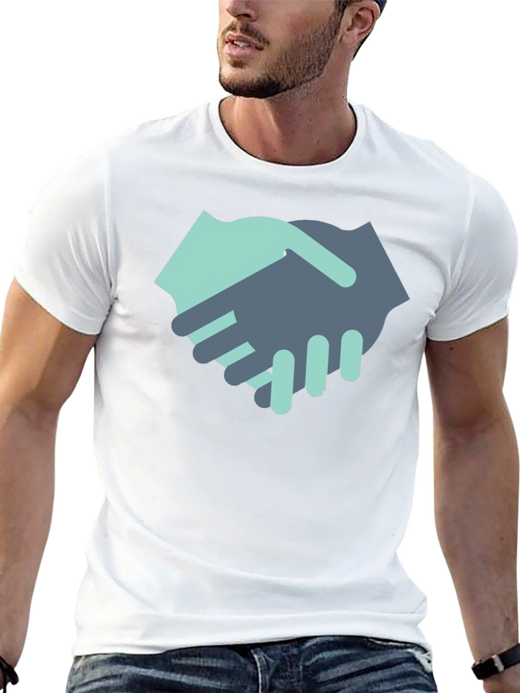 Handshake Graphic Black T-Shirt